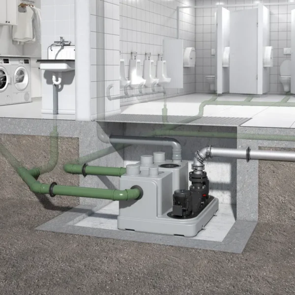 Eingebaute Hebeanlage im Keller durch LuWAG Gebäudetechnik GmbH